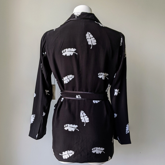 Anthropologie CAPULET Leaf Print Belted Lightweight Blazer, XS NWT - Picture 8 of 9
